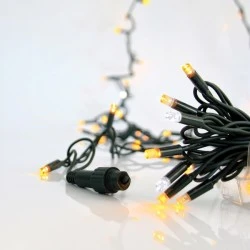 100 led λαμπάκια σε σειρά 90 θερμά λευκά led+10 λευκά flash led με 3 επεκτάσεις έως 9 σετ, πράσινο καουτσούκ καλώδιο χωρίς μετασχηματιστή, χωρίς προέκταση παροχής IP65