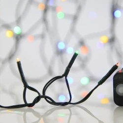 300 led χρωματιστά λαμπάκια με 8 προγράμματα τροφοδοσία με μετασχηματιστή και πράσινο καλώδιο IP44