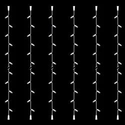 20 led λαμπάκια  DIY σε σειρά λευκό φως 6τμχ με 2 επεκτάσεις & λευκό καουτσούκ καλώδιο IP65