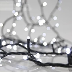 480 led λαμπάκια σε σειρά λευκό χρώμα σταθερό πρόγραμμα με πράσινο pvc καλώδιο και μετασχηματιστή 31v ip44