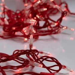 Κόκκινα 96 led λαμπάκια σε σειρά 24V με κόκκινο καλώδιο καουτσούκ επεκτάση, 2 κονέκτορες μέχρι 10 σετ και σετ 5 σειρές IP65