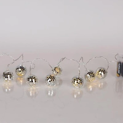 10 led με disco μπαλίτσες σε θερμό λευκό led ανά 15cm, μπαταρία 3xΑΑ με χρονοδιακόπτη & διάφανο pvc καλώδιο IP20 10 led με disco μπαλίτσες σε θερμό λευκό led ανά 15cm, μπαταρία 3xΑΑ με χρονοδιακόπτη & διάφανο pvc καλώδιο IP20