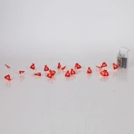 20 mini led σακιά με χιονονιφάδες με θερμό λευκό φως , μπαταρία 3xΑΑ,χρονοδιακόπτη & ασημί χάλκινο καλώδιο IP20