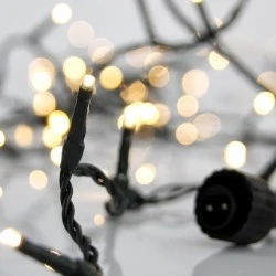 100 led λαμπάκια σε σειρά ρεύματος 4 επεκτάσεις έως 3 σετ πράσινο pvc καλώδιο σε θερμό χρώμα φωτός  θερμο λευκο led, ανα 5cm IP44