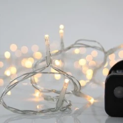  240 led λαμπάκια σε σειρά θερμό λευκό φως με 8 προγράμματα & μνήμη, μετασχηματιστή 31v & διάφανο pvc καλώδιο IP44