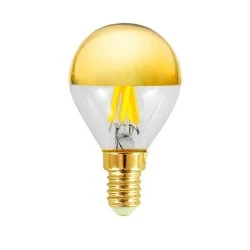 Λάμπα led σφαιρική crossed filament 6.5W E14 2700K 220-240V dimmable αντεστραμένου καθρέπτη χρυσό