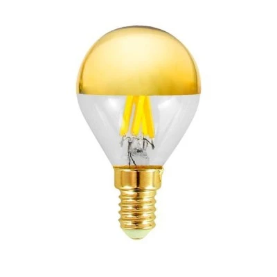 Λάμπα led σφαιρική crossed filament 6.5W E14 2700K 220-240V dimmable αντεστραμένου καθρέπτη χρυσό