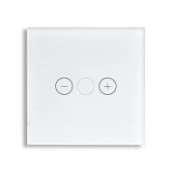 Smart Wi-Fi Γυάλινο πάνελ διακόπτη dimmer (ροοστάτης) αφής σε άσπρο χρώμα για έλεγχο φωτισμού μέσω smartphone 85x85x10mm wifi & zigbee