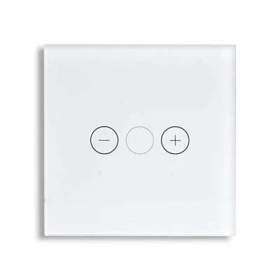 Smart Wi-Fi Γυάλινο πάνελ διακόπτη dimmer (ροοστάτης) αφής σε άσπρο χρώμα για έλεγχο φωτισμού μέσω smartphone 85x85x10mm wifi & zigbee