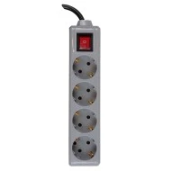 Πολύμπριζο ασφαλείας 4 θέσεων 3680W ασημί με καλώδιο 2m και διακόπτη IP20 Πολύμπριζο ασφαλείας 4 θέσεων 3680W ασημί με καλώδιο 2m και διακόπτη IP20