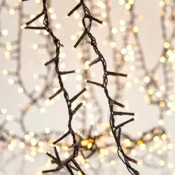 1300 λαμπάκια led σε πυκνή σειρά 3mm με πράσινο pvc καλώδιο σε θερμό λευκό χρώμα φωτός & προέκταση παροχής 3m IP44