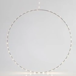 Δαχτυλίδι κρεμαστό φωτιζόμενο 50cm με 50 mini led στο δαχτυλίδι και 15 mini led στο καλώδιο θερμό χρώμα ,σταθερό μετασχηματιστή και προέκταση παροχής 3m ip44