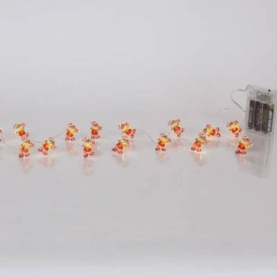 20 mini led σχέδιο candy ξωτικά σε θερμό λευκό φως, μπαταρία 3xΑΑ, χρονοδιακόπτη & ασημί χάλκινο καλώδιο IP20