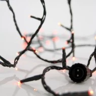100 led σε σειρά με κόκκινο χρώμα φωτός & τροφοδοσία ρεύματος 4 επεκτάσεις έως 3 σετ, πράσινο καλώδιο IP44