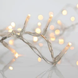 Κουρτίνα LED 360 λαμπάκια 3mm με μετασχηματιστή 31V, δυνατότητα σύνδεσης έως 3 σετ, διάφανο καλώδιο PVC, θερμό λευκό φως, 200x200cm IP44