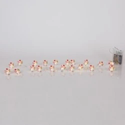 20 mini led σχέδιο χιονάνθρωπος σε θερμό λευκό φως, μπαταρία 3xΑΑ, χρονοδιακόπτη & ασημί χάλκινο καλωδιο IP20