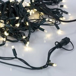 100 led λαμπάκια σε σειρά θερμό φως 2350Κ με 2 επεκτάσεις έως 9 σετ & πράσινο καουτσούκ καλώδιο, χωρίς παροχή  χωρίς προέκταση παροχής IP65 