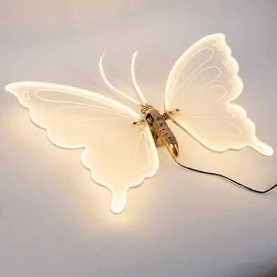 Πεταλούδα φωτιζόμενη 80cm με κίνηση φτερών & 120 led/m σε θερμό λευκό φως με 24v μετασχηματιστή & προέκταση 3m IP44