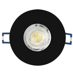 Σποτ χωνευτό στεγανό σταθερό PLUS 3/5/7W 3CCT SMD2835 IP54 Φ90mm μαύρο