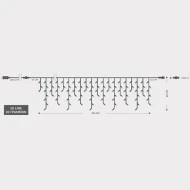 100 led λαμπάκια βροχή μπλε φως με 4 επεκτάσεις έως 3 σετ, 31v μετασχηματιστή & διάφανο pvc καλώδιο IP44