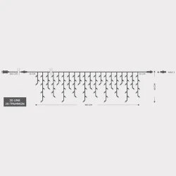 100 led λαμπάκια βροχή μπλε φως με 4 επεκτάσεις έως 3 σετ, 31v μετασχηματιστή & διάφανο pvc καλώδιο IP44