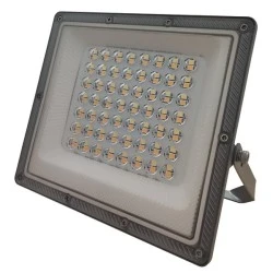 Προβολέας LED SMD 50W 3CCT (3000K-4000K-6500K) IP66 Μαύρος με Καλώδιο 60cm PLUS