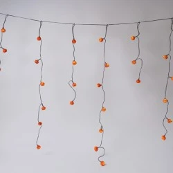 50 led κουρτίνα σχέδιο κολοκύθες halloween θερμό λευκό φως, μπαταρία 3xΑΑ, χρονοδιακόπτη & μαύρο pvc καλώδιο  IP20