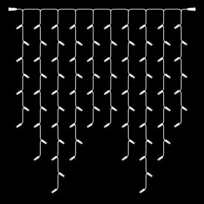 Χριστουγεννιάτικα λαμπάκια βροχή diy 86 led θερμό φως 230V 5mm με λευκό καλώδιο καουτσούκ επεκτάσιμα 110 x 100cm IP65 χωρίς μετασχηματιστή 