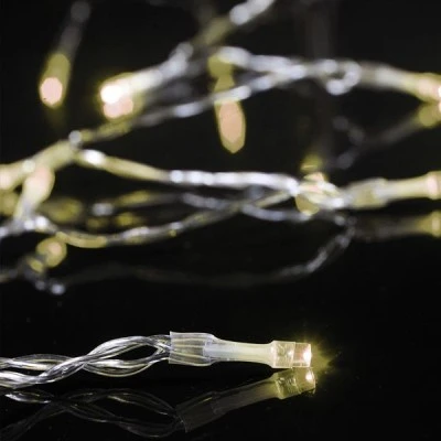 20 led σε σειρά μπαταρίας 3xΑΑ θερμό λευκό φως σε display box, χρονοδιακόπτη & διάφανο pvc καλώδιο IP20