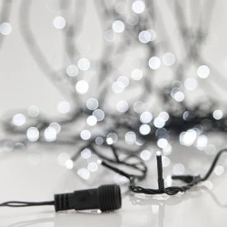 180 led λαμπάκια σε σειρά λευκό φως με 2 επεκτάσεις έως 6 σετ & πράσινο pvc καλώδιο IP44 χωρίς μετασχηματιστή  xωρίς προέκταση παροχής