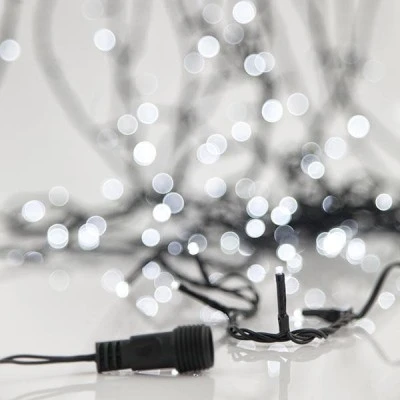 180 led λαμπάκια σε σειρά λευκό φως με 2 επεκτάσεις έως 6 σετ & πράσινο pvc καλώδιο IP44 χωρίς μετασχηματιστή  xωρίς προέκταση παροχής