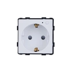 Smart wifi πρίζα σούκο 16A λευκή με ένδειξη λειτουργίας μπουτόν on/off και μετρητή ρεύματος για παρακολούθηση μέσω smartphone