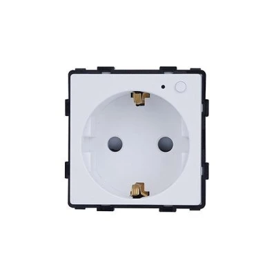 Smart wifi πρίζα σούκο 16A λευκή με ένδειξη λειτουργίας μπουτόν on/off και μετρητή ρεύματος για παρακολούθηση μέσω smartphone
