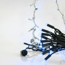 100 led σε σειρά 5mm ρεύματος 3 επεκτάσεις έως 9 σετ, πράσινο καουτσούκ καλώδιο με μπλε χρώμα φωτός προέκταση παροχής 1,5m IP65