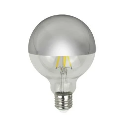 Λάμπα led γλόμπος G95 crossed filament 8W E27 3000K 220-240V dimmable αντεστραμένου καθρέπτη ασημί χρώμα