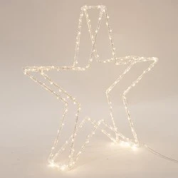 Διακοσμητικό ακρυλικό αστέρι με 120 θερμά led, 3,5v μετασχηματιστή και προέκταση παροχής 5m 46x8,5x46cm IP44