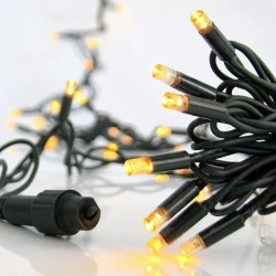 100 led σε σειρά 5mm ρεύματος 3 επεκτάσεις έως 9 σετ, πράσινο καουτσούκ καλώδιο με θερμό χρώμα φωτός προέκταση παροχής 1,5m IP65