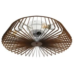 Ανεμιστήρας πλαφονιέρα οροφής Φ63 20W με 7 φτερωτές καφέ χρώμα τετράφωτος 4xΕ27 & τηλεχειριστήριο 