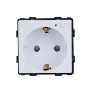 Smart Zigbee πρίζα σούκο 16A λευκή με ένδειξη λειτουργίας μπουτόν on/off και μετρητή ρεύματος για παρακολούθηση μέσω smartphone 60x60x42
