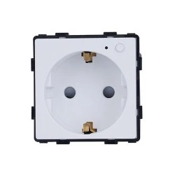 Smart Zigbee πρίζα σούκο 16A λευκή με ένδειξη λειτουργίας μπουτόν on/off και μετρητή ρεύματος για παρακολούθηση μέσω smartphone 60x60x42