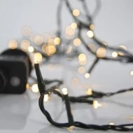 400 led λαμπάκια σε σειρά ρεύματος με μετασχηματιστή 8 προγράμματα & μνήμη  πράσινο pvc καλώδιο θερμό λευκό led  IP44