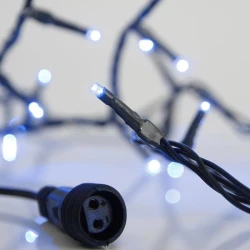Xmas λαμπακι σειρα 100 led 3mm 31v μετασχηματιστη 4 επεκτασεισ εωσ 3 σετ πρασινο pvc καλωδιο μπλε led ανα 5cm ιρ44