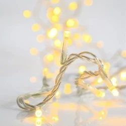 20 led λαμπάκια σε θερμό λευκό φως, μπαταρίας 3xΑΑ με χρονοδιακόπτη & διάφανο pvc καλώδιο IP20