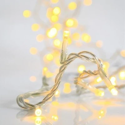 20 led λαμπάκια σε θερμό λευκό φως, μπαταρίας 3xΑΑ με χρονοδιακόπτη & διάφανο pvc καλώδιο IP20
