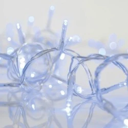 144 led λαμπάκια βροχή σε μπλε χρώμα επεκτάσιμα με διάφανο καλώδιο και μετασχηματιστή 36V 300x60cm IP44