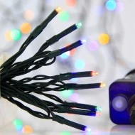240 led λαμπάκια σε σειρά χρωματιστό φως με 8 προγράμματα & μνήμη, 31v μετασχηματιστή & πράσινο pvc καλώδιο IP44