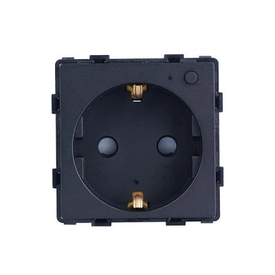 Smart Zigbee πρίζα σούκο 16A μαύρη με ένδειξη λειτουργίας μπουτόν on/off και μετρητή ρεύματος για παρακολούθηση μέσω smartphone 60x60x42