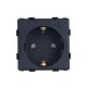 Smart Zigbee πρίζα σούκο 16A μαύρη με ένδειξη λειτουργίας μπουτόν on/off και μετρητή ρεύματος για παρακολούθηση μέσω smartphone 60x60x42