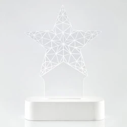 Αστέρι plexi glass φωτιζόμενο με 5 led λαμπάκια τροφοδοσία με μπαταρία 13x5,5x19,5cm