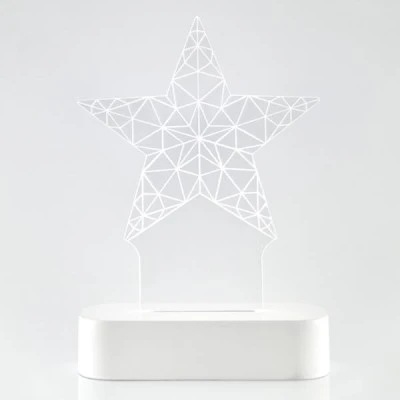 Αστέρι plexi glass φωτιζόμενο με 5 led λαμπάκια τροφοδοσία με μπαταρία 13x5,5x19,5cm